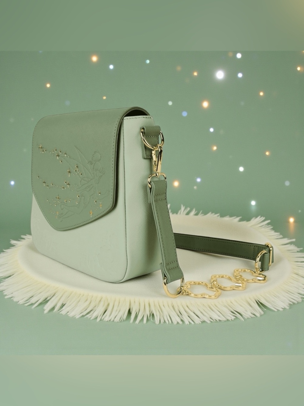 Loungefly Disney Peter Pan Tinker Bell Clover Crossbody Bag NWT
